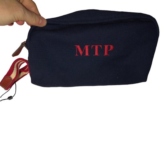 MY STYLE BAGS ITALY NEW NWT blue red stripe high quality makeup bag "MTP" - Picture 1 of 7
